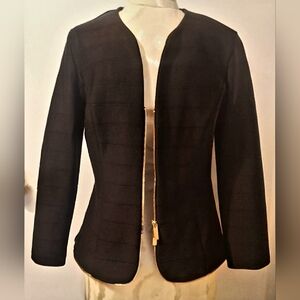 Joseph Ribkoff Black Blazer with Gold Zipper